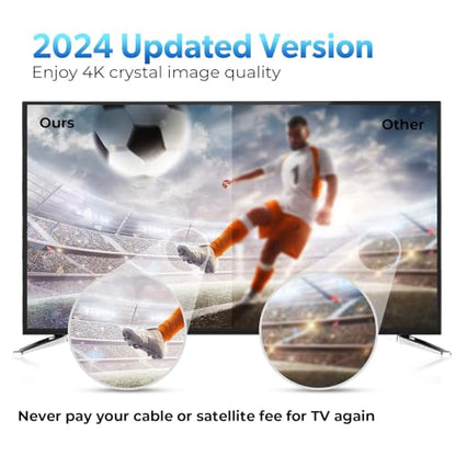 Qboy Indoor TV Antenna 1000 Miles Range 17 Ohm Black