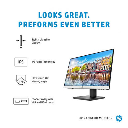 HP 23.8 Inch 1D0J9AA#ABA 1920 x 1080 75 Hz IPS LED Monitor