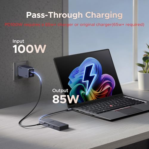UGREEN 7 in 1 Docking Station 4K HDMI Dual Monitor Duo Display USB-C Hub 100W PD 10Gbps Data Ports - Model 45365