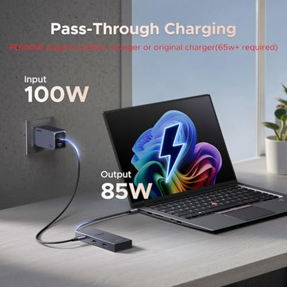 UGREEN 7 in 1 Docking Station 4K HDMI Dual Monitor Duo Display USB-C Hub 100W PD 10Gbps Data Ports - Model 45365