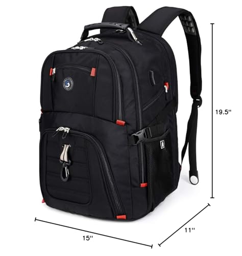 SHRRADOO 50L 983035 Black Travel Laptop Backpack