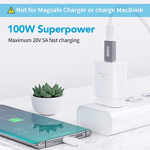 XAOSUN USB C Female to USB Male Adapter (2-Pack) 10Gbps Data Transfer 100W Fast Charging OTG-R