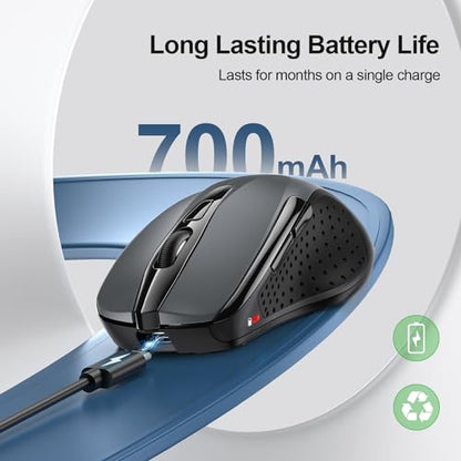 TECKNET TK-MS317 Wireless Mouse Bluetooth 4800 DPI Optical 6 Buttons Matte Plastic