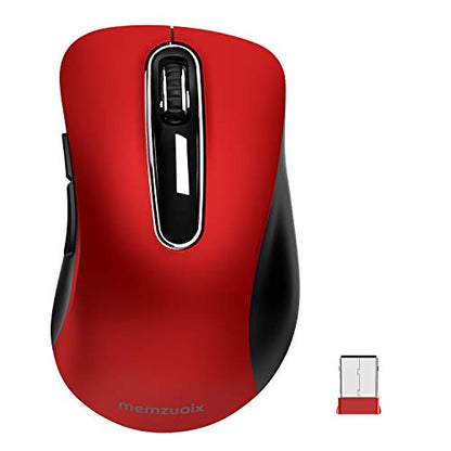 memzuoix 2.4G Wireless Mouse WM-697 Optical 1400 DPI Portable Mice Right-Handed Red