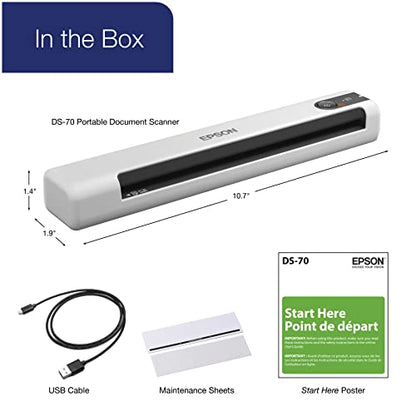 Epson 13"D x 5.5"W x 2.7"H DS-70 1200dpi USB Document Scanner
