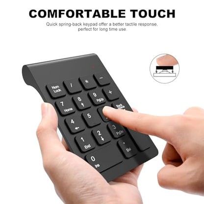 TRELC Wireless Numeric Keypad NKM-B RF USB 18 Keys Black