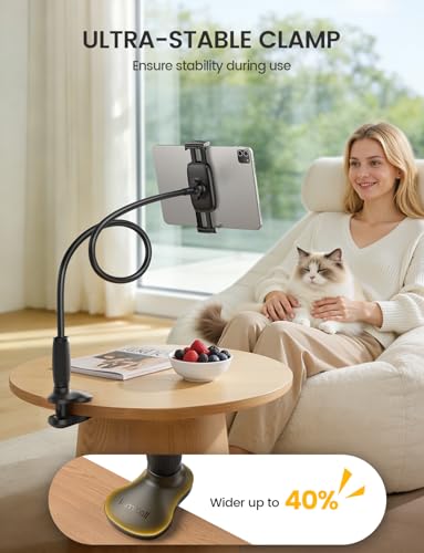 Lamicall Tablet Holder STGT03 Adjustable Gooseneck Mount for 4.7-13 inches Tablets and Cell Phones