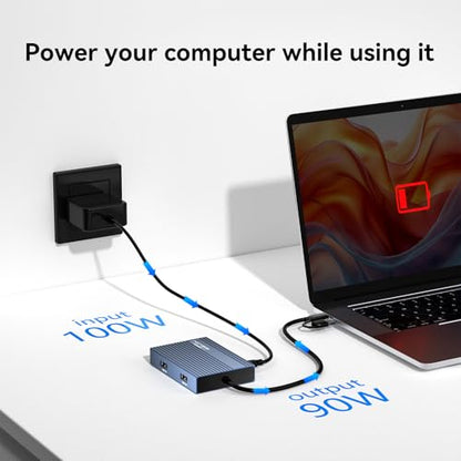 ACASIS USB C Dual HDMI Display Adapter, 4K@60Hz, 2 HDMI Ports, 3 USB-A Ports, 100W PD Charging, Model DS0602