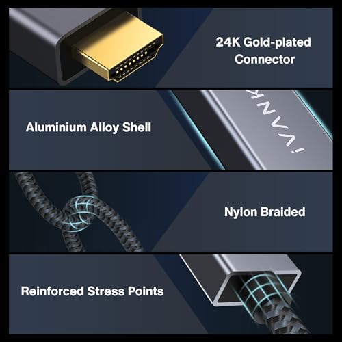 iVANKY 6.6FT Mini DisplayPort to HDMI Cable, 4K@30Hz, Thunderbolt 1/2, Male-to-Male Connectors