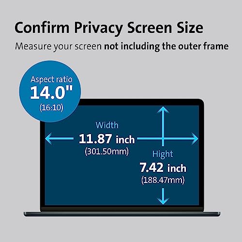 Kensington 14 inch K55254WW Removable Laptop Privacy Filter 16:10 Anti-Glare