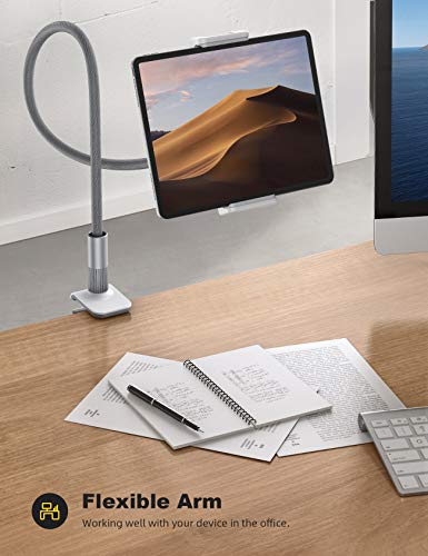 Lamicall 11 x 9.4 x 3 inches LS02 Adjustable Gooseneck Tablet Holder, 360 Degree Rotation, Compatible with 4 - 10.5 inches Devices, Clamp Mount