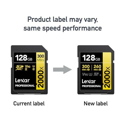 Lexar 128GB SDXC Card LSD2000128G-BNNNU UHS-II Class 10 Up to 300MB/s Read Speed