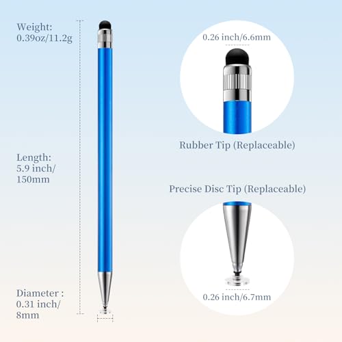 ChaoQ 2-in-1 Stylus Pen C3081 Touchscreen Pen Set 6 Count Aluminum