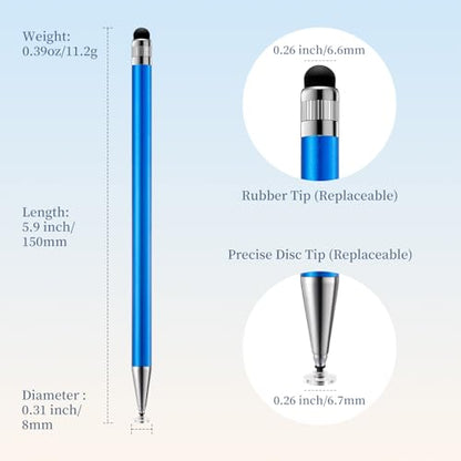 ChaoQ 2-in-1 Stylus Pen C3081 Touchscreen Pen Set 6 Count Aluminum