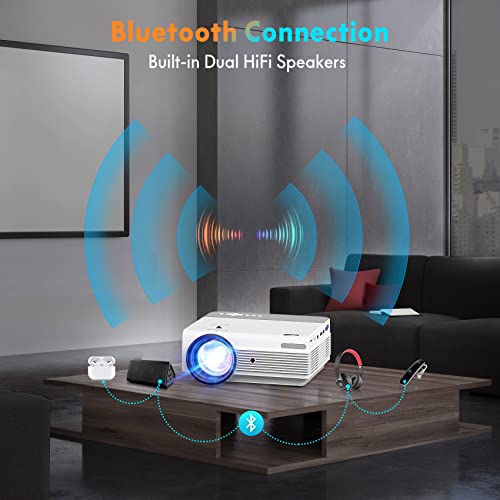 Visoud Portable Projector with Wi-Fi and Bluetooth, 1920x1080 Resolution, LCD, Suitable for Educational Use