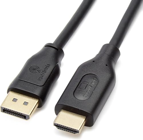 Amazon Basics 3 Foot DisplayPort to HDMI Cable, Uni-Directional, Supports 4K@30Hz