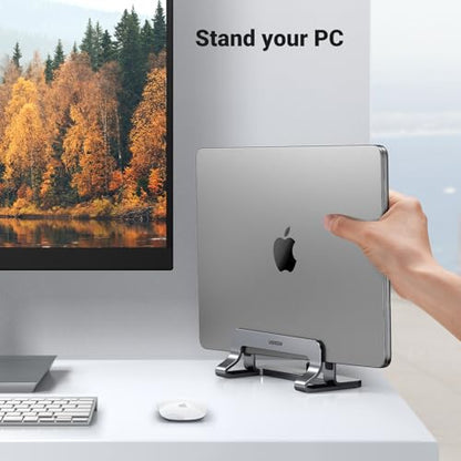 UGREEN 1 Unit Vertical Laptop Stand Model 20471 Aluminum Adjustable Tabletop Silver Gray