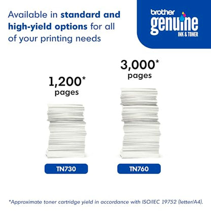 Brother TN730 Standard Yield Toner Cartridge, 1200 Pages, Black, DCP-L2550DW, HL-L2350DW, MFC-L2710DW
