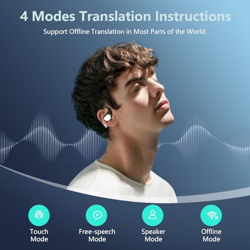 BUABMEQ YYK-Q39 Wireless Translation Earbuds 10m Bluetooth 5.4 Open Ear Design