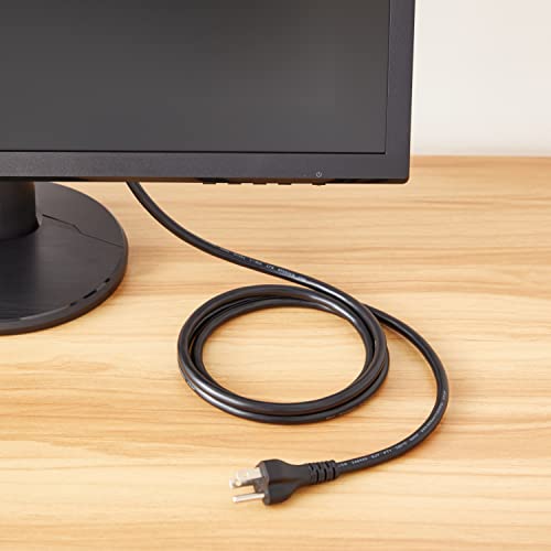 Amazon Basics 6 Feet Power Cord Model L6LAC003-DT-R 125 Volts 18 AWG 3 Prong Black