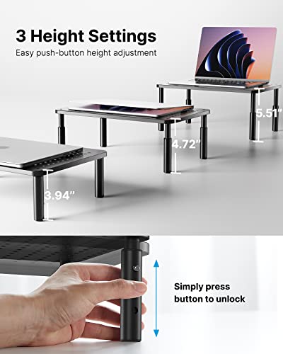 HUANUO 15.4 x 9.8 x 1.3 inches HNLL3 Laptop Stand Riser Black Ergonomic Desk Organizer