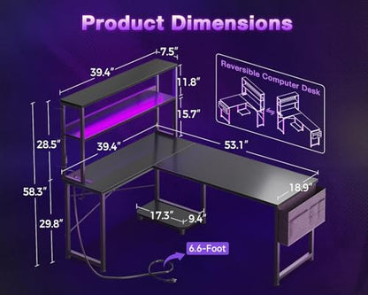 ODK 53 Inch L Shaped Computer Desk B020217SPD01004USDF