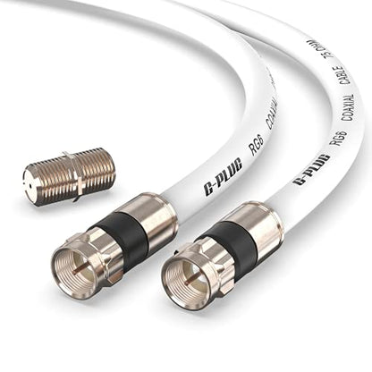 G-PLUG 10FT RG6 Coaxial Cable Male-to-Male 75 Ohm Indoor/Outdoor 3Gbps