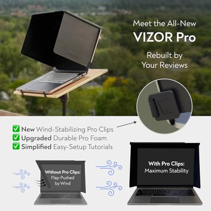 VIZOR Pro 10-Inch Laptop Sun Shield Anti-Glare Matte Black