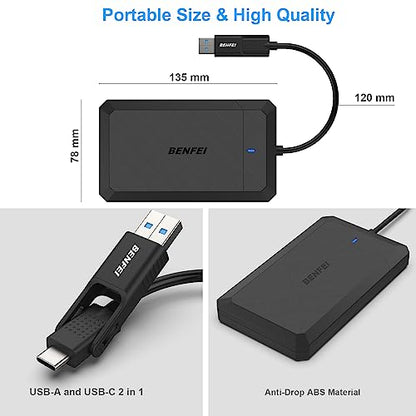 BENFEI 2.5 Inch SATA External Hard Drive Enclosure USB 3.2 Gen 1