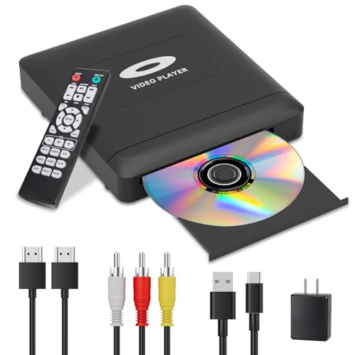 Toborher Mini HD DVD Player DVD-USV9 1080P Region Free HDMI RCA