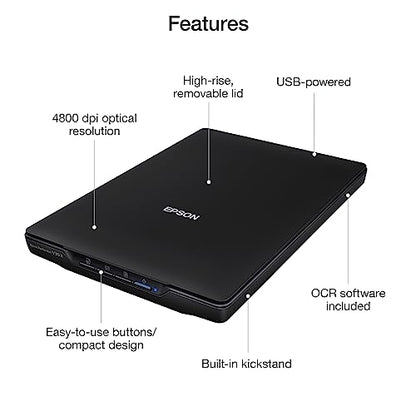 Epson Flatbed Scanner V39 II 4800 dpi CIS Document and Photo Scanner USB