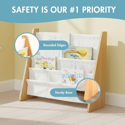 Humble Crew 1 Count WO173 Adjustable 4 Shelves Floor Mount Kids Book Rack Storage Bookshelf