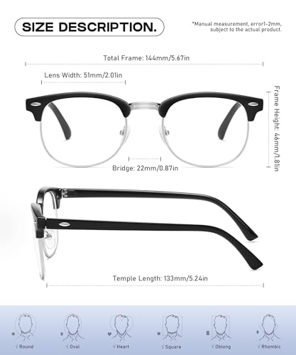 Perfectmiaoxuan 2 Count 3016 Blue Light Blocking Glasses