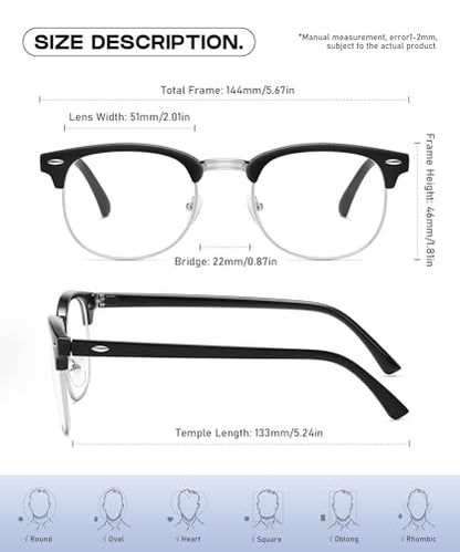 Perfectmiaoxuan 2 Count 3016 Blue Light Blocking Glasses