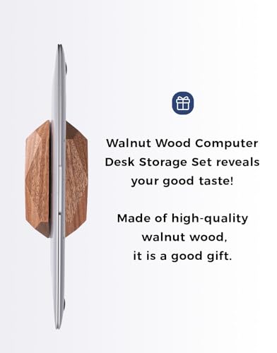 Nuvograin 6 x 3 x 1.6 inches Black Walnut Adjustable Vertical Laptop Stand