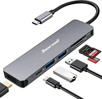 Hiearcool 7-in-1 USB-C Hub UCN3286 4K HDMI, 100W PD, USB 3.0, 5Gbps, Space Grey
