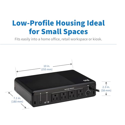 Tripp Lite 600VA UPS Battery Backup 120V 300W 4 Outlets Compact NEMA BC600R