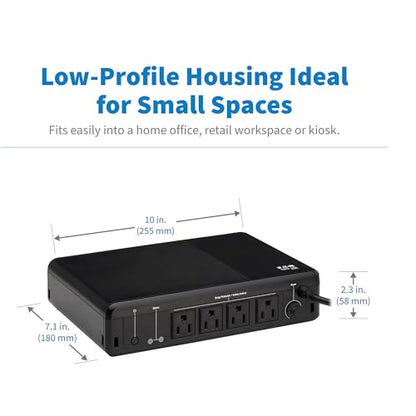Tripp Lite 600VA UPS Battery Backup 120V 300W 4 Outlets Compact NEMA BC600R