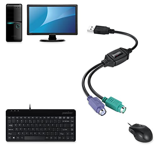 Perixx PERIPRO-401 PS2 to USB Adapter - 3 Ports - Black, Green, Purple - Limited