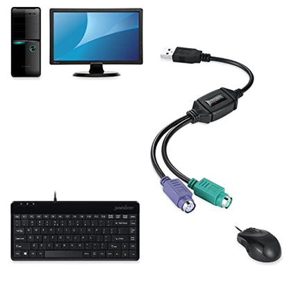 Perixx PERIPRO-401 PS2 to USB Adapter - 3 Ports - Black, Green, Purple - Limited