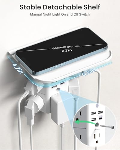 Mifaso 9 Outlet Surge Protector Power Strip with Mounting Capability Model MFS54CT