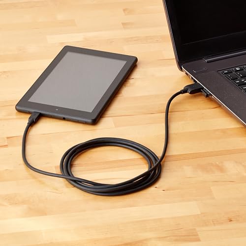 Amazon Basics USB 2.0 6-Foot Charging Cable, Model 7T9MV4, Male-to-Male Micro USB, Black
