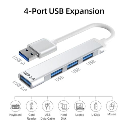 SHMVQ 4-Port A3 USB Hub USB 3.0 Splitter 5 Gbps Aluminum