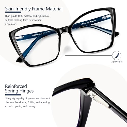 JFXQDR Large RF6204 Prescription Eyewear Frames Blue Light Blocking