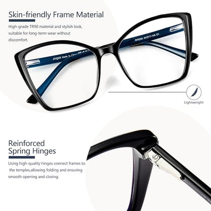 JFXQDR Large RF6204 Prescription Eyewear Frames Blue Light Blocking