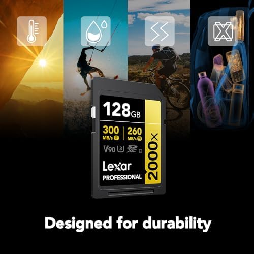 Lexar 128GB SDXC Card LSD2000128G-BNNNU UHS-II Class 10 Up to 300MB/s Read Speed