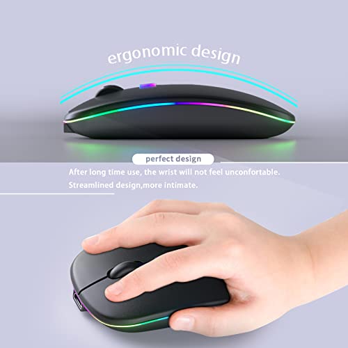 KANMABPC Wireless Bluetooth Mouse 4.4" x 2.3" Ambidextrous 33ft Range PC