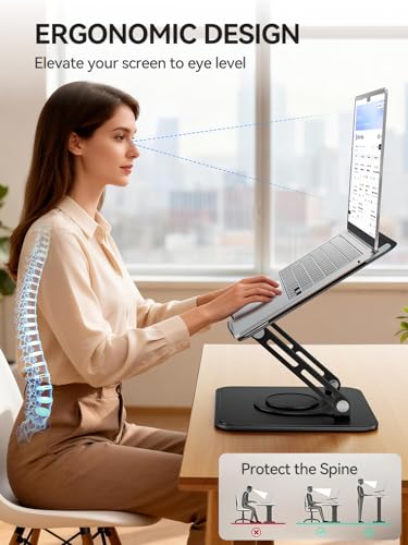 Tounee 10-15.6" Laptop Stand LS21A Black Desk Mount with 360° Rotation