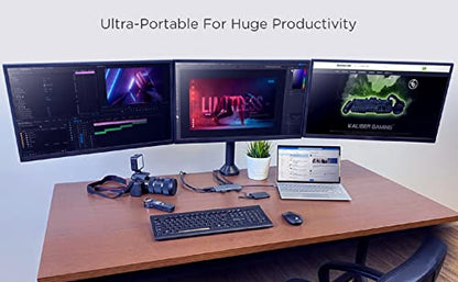 IOGEAR 6.3" x 3.6" x 0.7" GUD3C4K3P USB Type C Docking Station with 11 Ports, 2 HDMI, 100W Power Delivery