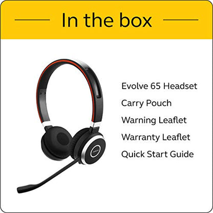 Jabra Evolve 65 Stereo 6599-823-309 Wireless Headset with Link 370 USB Adapter